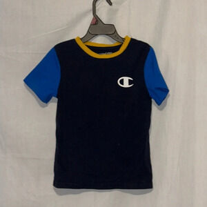 blue & yellow Champion tshirt size 5